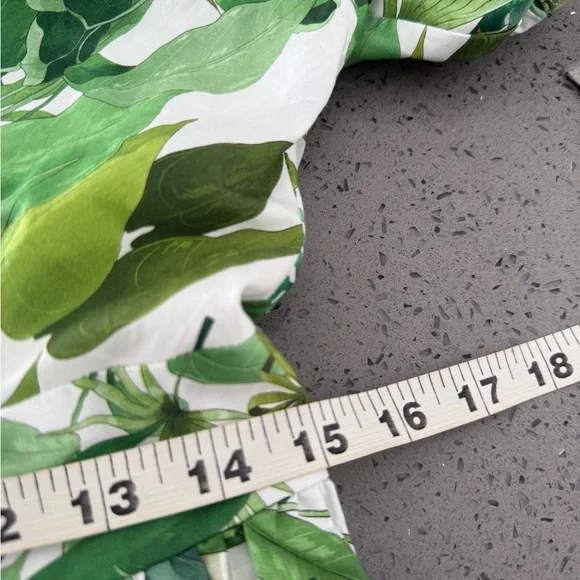 ANTONIO MELANI Green Tropical Puff-Sleeve Mini Dress - Picture 9 of 10